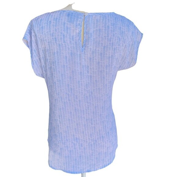 A.N.A A NEW APPROACH Blouse Top Size XS Sleeveless Tunic‎ White/Light Blue - Picture 3 of 14